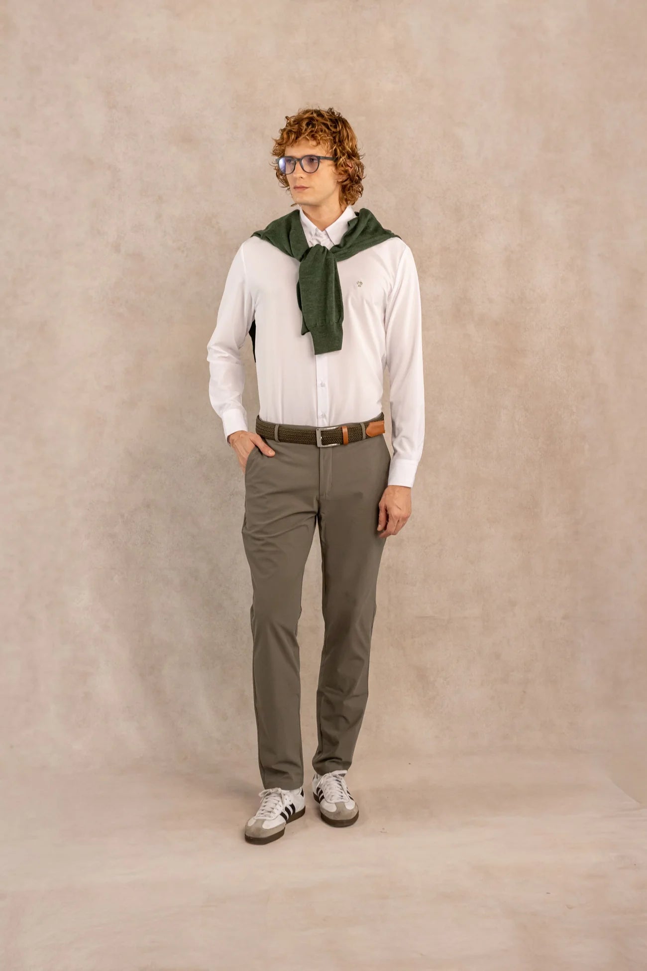 Sueter Merino Antiarrugas Verde Militar