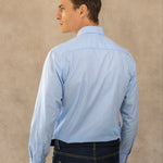 Camisa antimanchas Popelina Rayas yale marca DANTE de hombre tallaje regular fit foto espalda