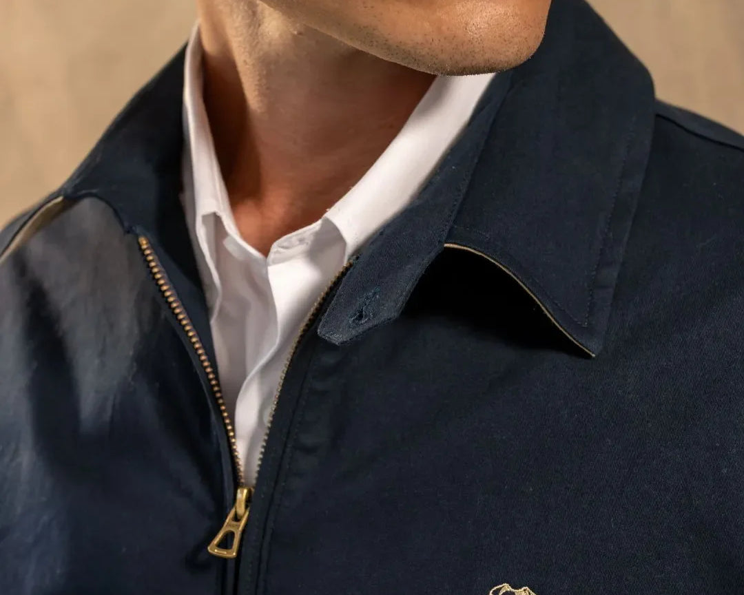 Chaqueta Antimanchas Kyoto Dark Blue para hombre marca DANTE foto
 cuello