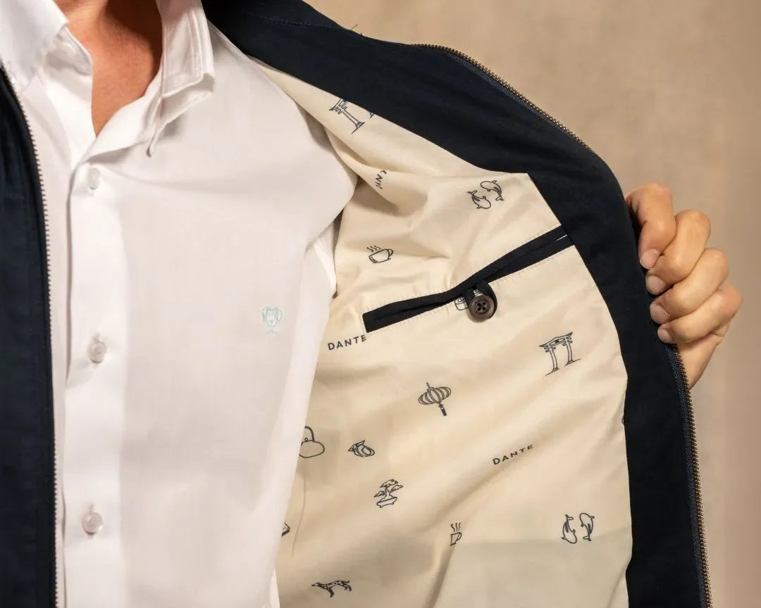 Chaqueta Antimanchas Kyoto Dark Blue para hombre marca DANTE foto estampado