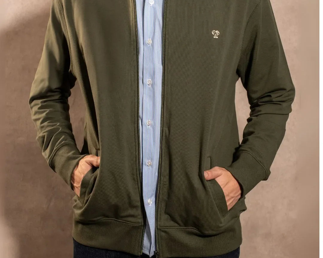 Full-Zip Antimanchas Verde Militar para hombre marca DANTE foto
