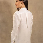 Camisa Lino blanco marca DANTE para hombre regular fit foto espalda