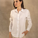 Camisa Lino blanco marca DANTE para hombre regular fit foto modelo1