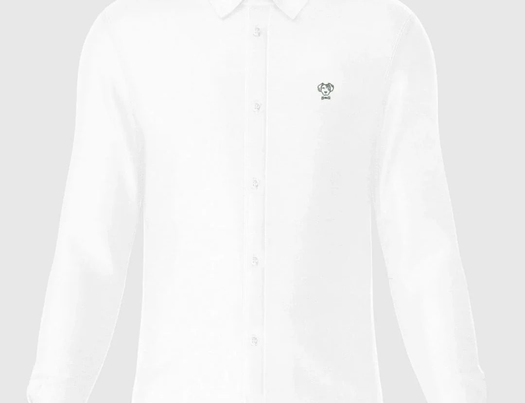 Camisa Performance Blanco antiarrugas para hombre marca DANTE tallaje regular fit foto mockup