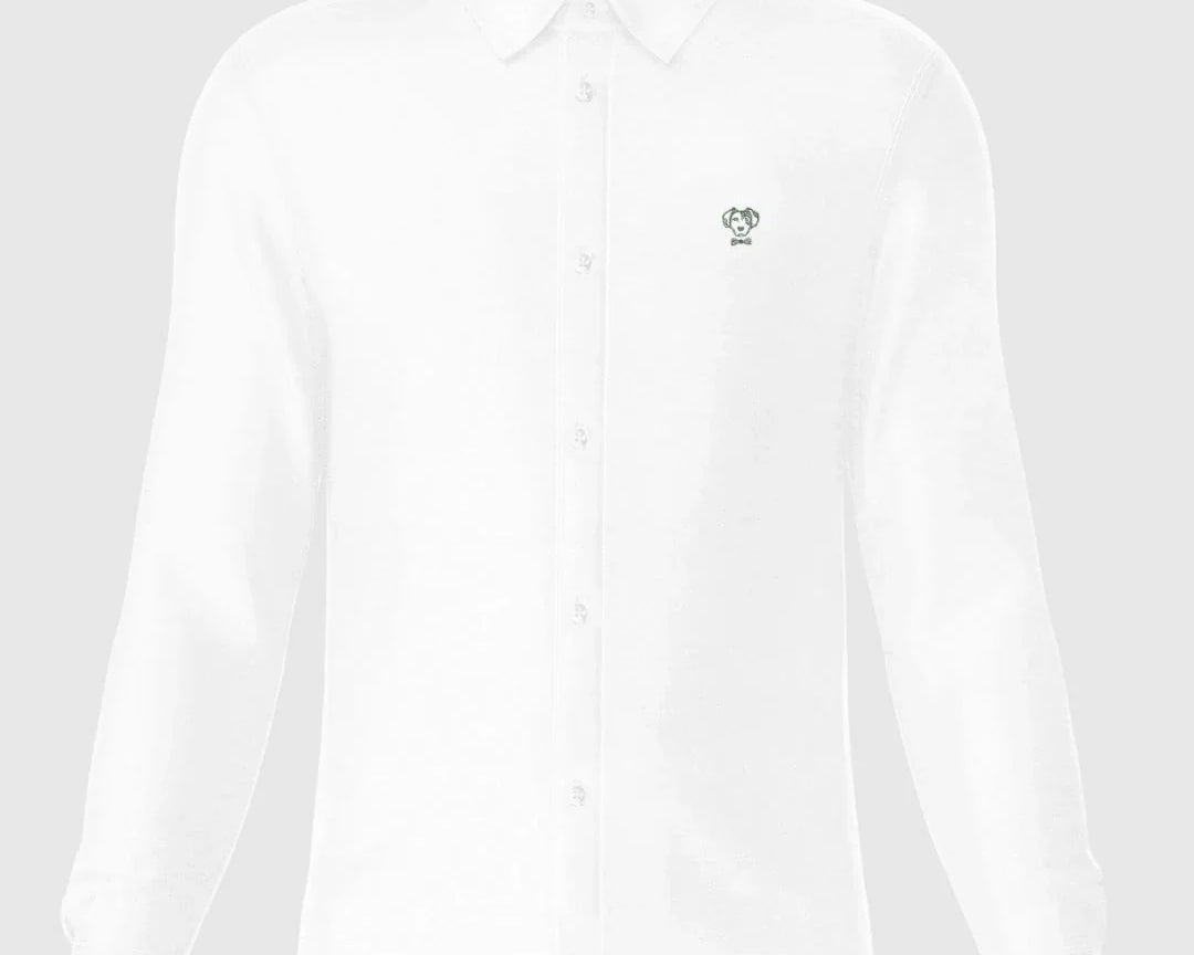 Camisa Performance Blanco antiarrugas para hombre marca DANTE tallaje regular fit foto mockup