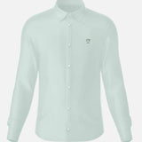 Camisa Performance Verde Sage antiarrugas para hombre marca DANTE tallaje regular fit foto mockup
