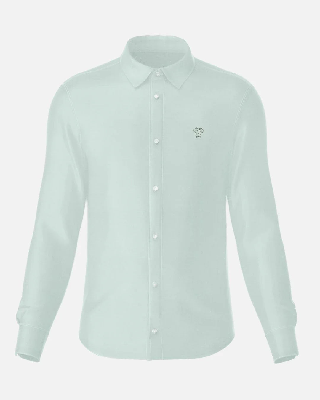 Camisa Performance Verde Sage antiarrugas para hombre marca DANTE tallaje regular fit foto mockup