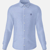 Camisa Performance cuadros azul oscuro antiarrugas para hombre marca DANTE tallaje regular fit foto mockup