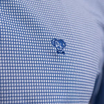 Camisa Performance cuadros azul oscuro antiarrugas para hombre marca DANTE tallaje regular fit foto tela