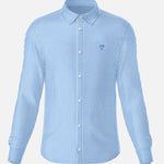 Camisa Performance rayas azul Claro antiarrugas para hombre marca DANTE tallaje regular fit foto mockup