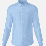 Camisa Performance rayas azul Claro antiarrugas para hombre marca DANTE tallaje regular fit foto mockup