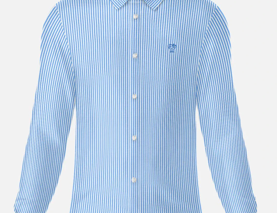 Camisa Performance rayas azul Claro antiarrugas para hombre marca DANTE tallaje regular fit foto mockup