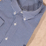 Camisa antimanchas Popelina Cuadros Azul Oscuro Berna para hombre marca DANTE tallaje regular fit foto prenda