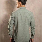 Camisa antimanchas Popelina Cuadros Verde Oscuro Lugano para hombre marca DANTE tallaje regular fit foto espalda
