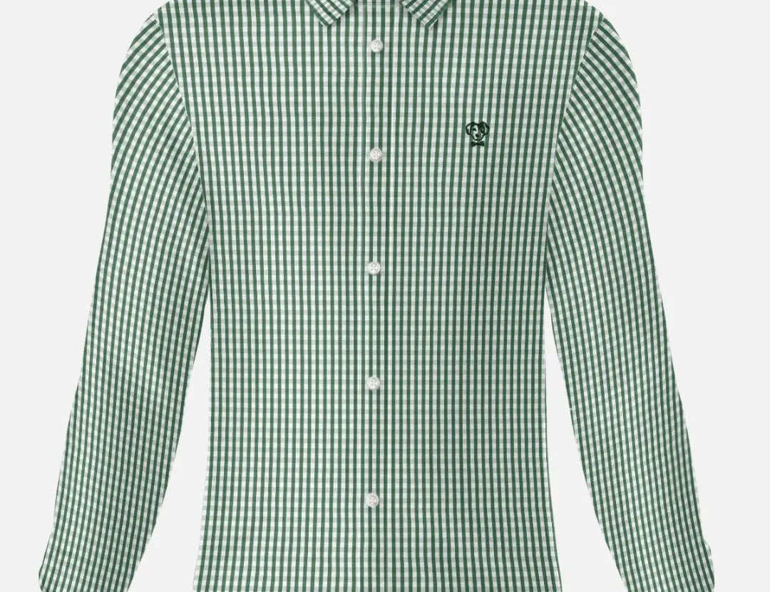 Camisa antimanchas Popelina Cuadros Verde Oscuro Luganos para hombre marca DANTE tallaje regular fit foto mockup