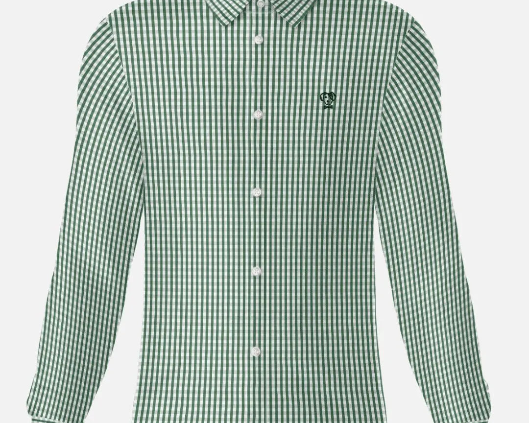 Camisa antimanchas Popelina Cuadros Verde Oscuro Luganos para hombre marca DANTE tallaje regular fit foto mockup