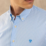 Camisa antimanchas Popelina Rayas yale marca DANTE de hombre tallaje regular fit foto logo