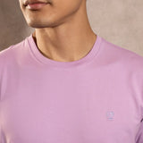 Camiseta antimanchas Lila Blue hombre marca DANTE tallaje regular fit foto logo