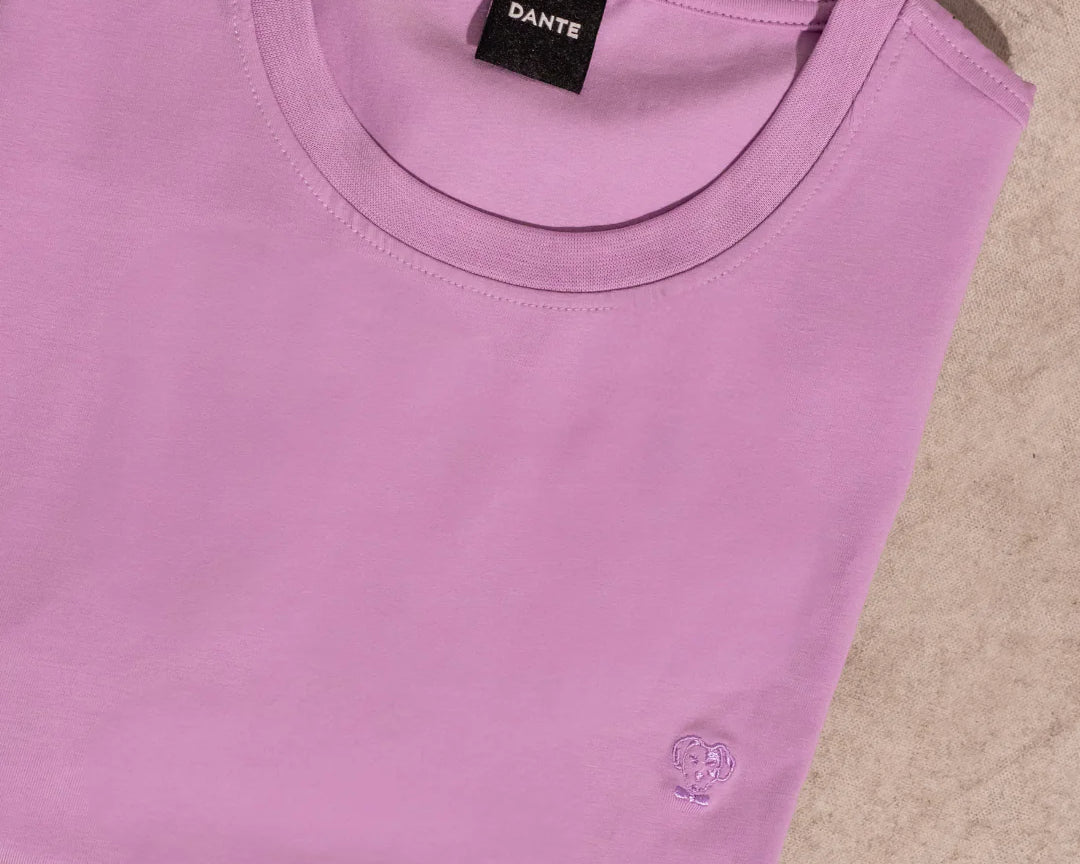 Camiseta antimanchas Lila para hombre marca DANTE tallaje regular fit foto producto