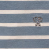 Camiseta antimanchas Rayas Azul Stone mujer marca DANTE tallaje relaxed fit foto logo