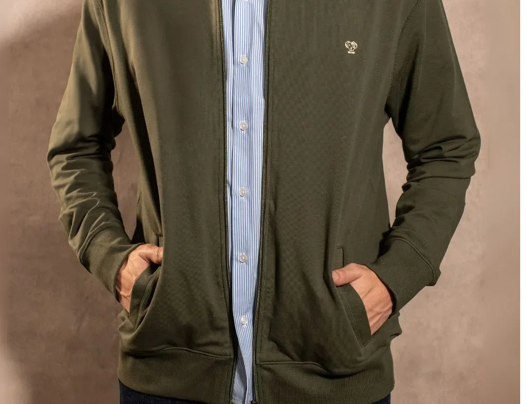 Full-Zip Antimanchas Verde Militar para hombre marca DANTE foto
