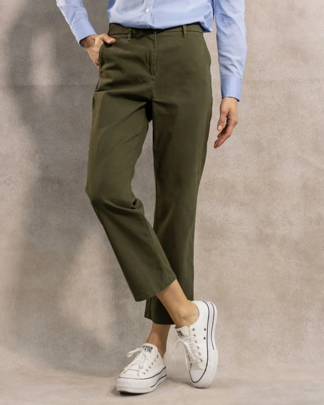Pantalón Elástico de Mujer Verde Militar