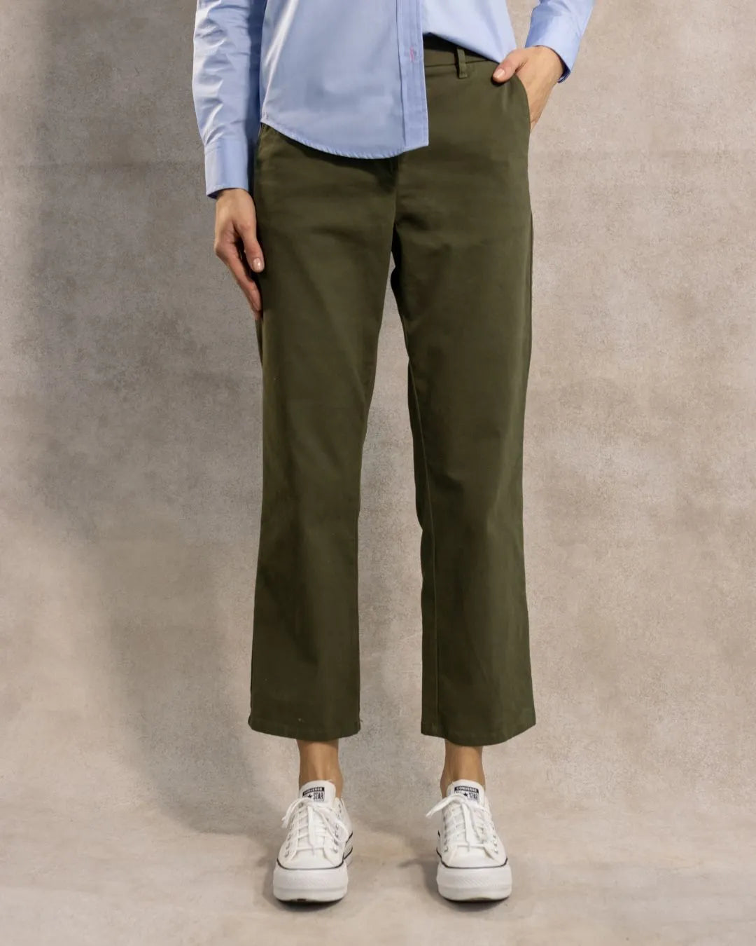 Pantalón Elástico de Mujer Verde Militar