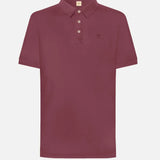 Polo Antimanchas Cuello Rígido Vinotinto marca DANTE tallaje regular fit foto mockup