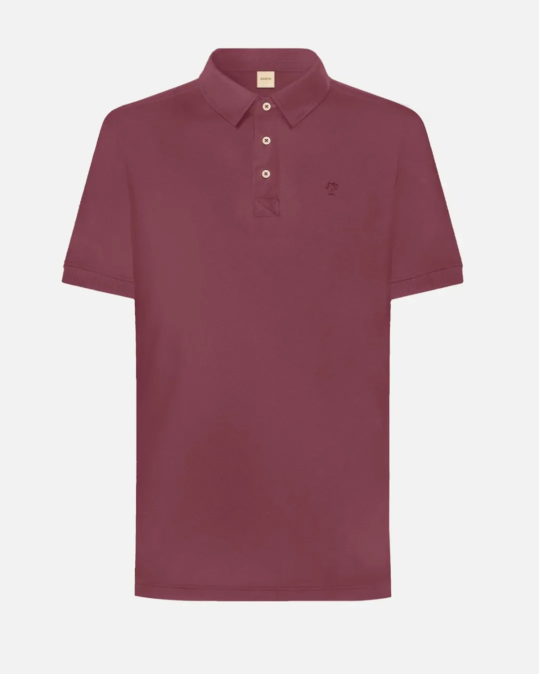 Polo Antimanchas Cuello Rígido Vinotinto marca DANTE tallaje regular fit foto mockup