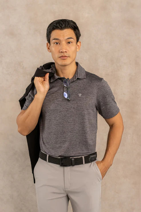Polo Performance Antiarrugas Gris Jaspe